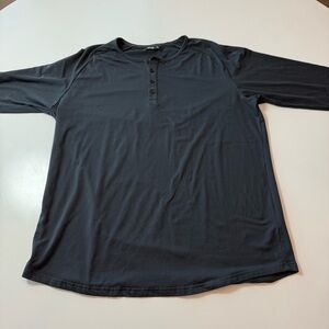 Barbell Black Long Sleeve Henley Shirt